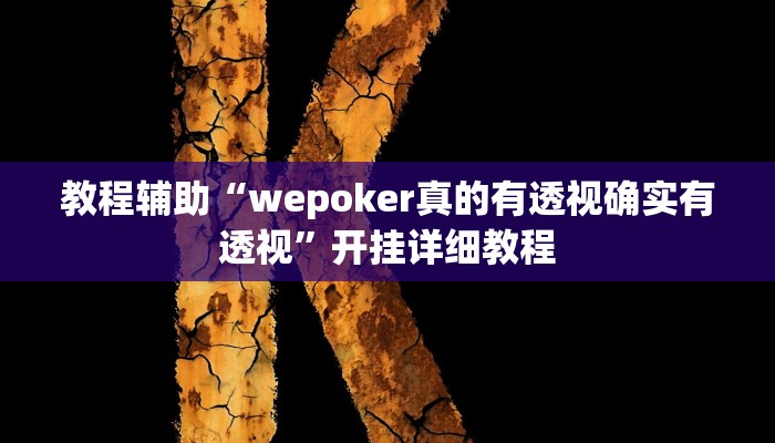 教程辅助“wepoker真的有透视确实有透视”开挂详细教程