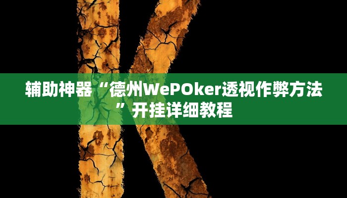 开挂辅助工具“wepoker私人局透视挂辅助软件,难怪经常输&原来有猫腻