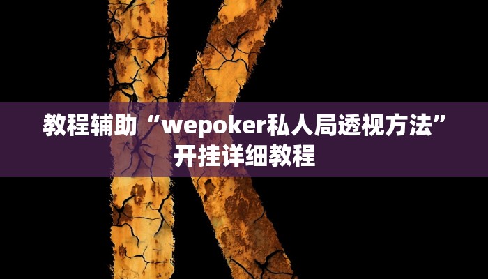 教程辅助“wepoker私人局透视方法”开挂详细教程