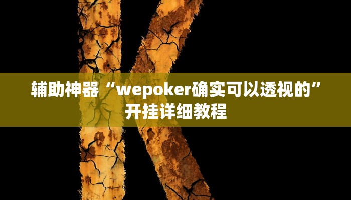 玩家辅助神器:“WePoKer可以透视吗”开挂详细教程