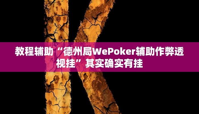 辅助神器“德州局wepoker作弊”开挂详细教程