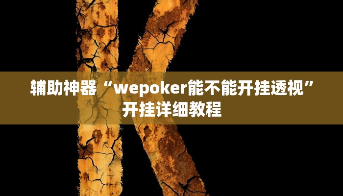 辅助神器“wepoker能不能开挂透视”开挂详细教程