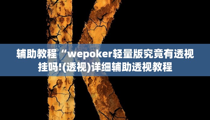 教程辅助“wepokerplus辅助挂方法”开挂详细教程