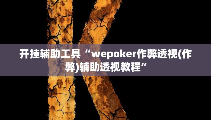 开挂辅助工具“wepoker德州局透视挂辅助软件!(透视)详细辅助透视教程