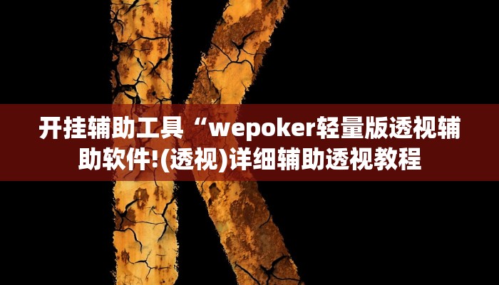 开挂辅助工具“wepoker轻量版透视辅助软件!(透视)详细辅助透视教程