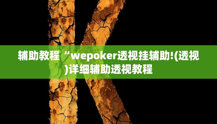 辅助教程“wepoker作弊辅助软件,难怪经常输&原来有猫腻