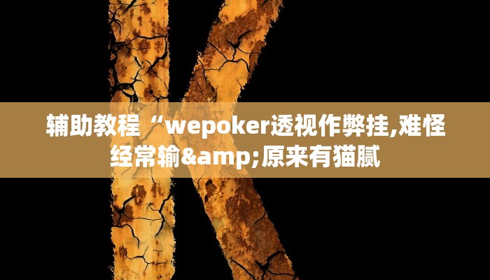 玩家辅助神器:“wepoker德州有没有作弊挂”其实确实有挂