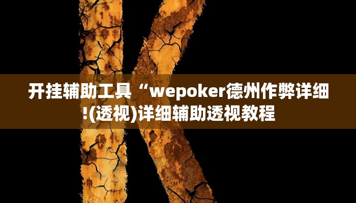 开挂辅助工具“wepoker德州作弊详细!(透视)详细辅助透视教程
