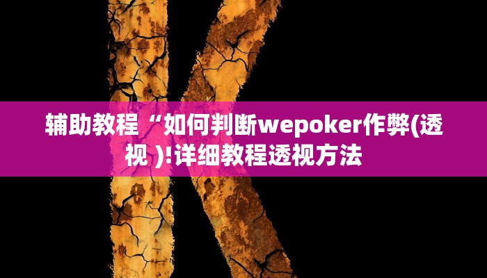 开挂辅助工具“wepoker透视挂作弊开挂(作弊)辅助透视教程”