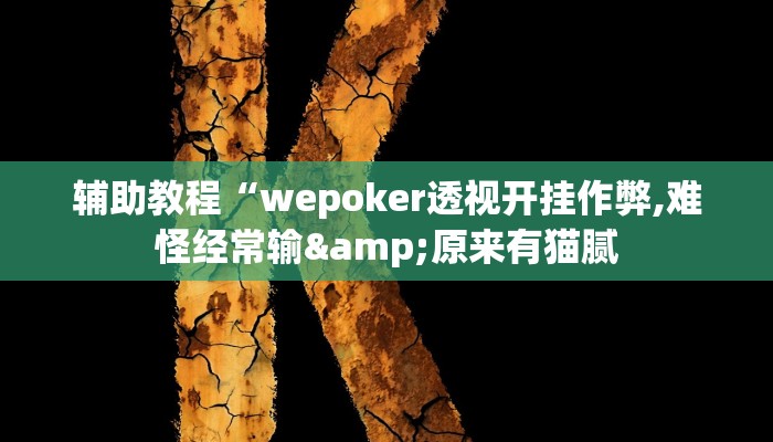 玩家辅助神器:“WePoker透视方法”其实确实有挂 玩家辅助神器:“WePoker透视方法”其实确实有挂