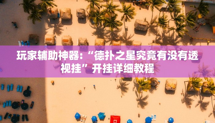 玩家辅助神器:“德扑之星究竟有没有透视挂”开挂详细教程