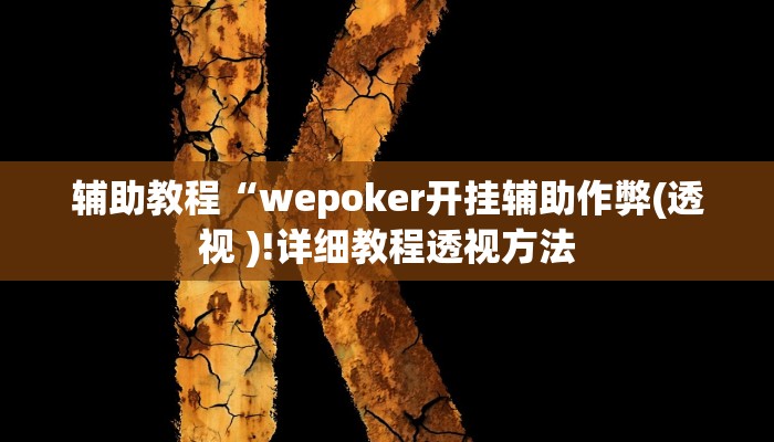 开挂辅助工具“wepoker德州作弊详细(透视 )!详细教程透视方法