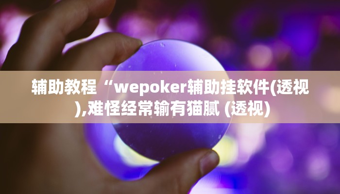 辅助教程“wepoker辅助挂软件(透视 ),难怪经常输有猫腻 (透视)