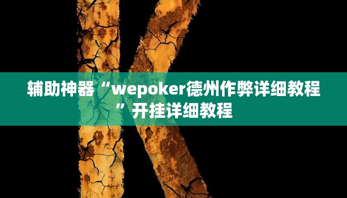 辅助神器“wepoker德州作弊详细教程”开挂详细教程