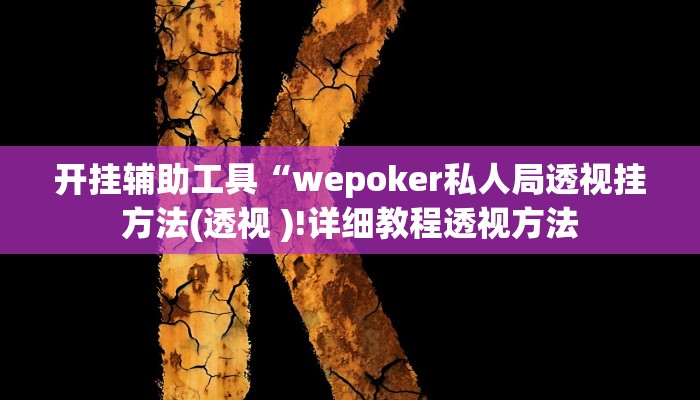 开挂辅助工具“wepoker私人局透视挂方法(透视 )!详细教程透视方法