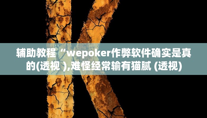 辅助教程“wepoker作弊软件确实是真的(透视 ),难怪经常输有猫腻 (透视)