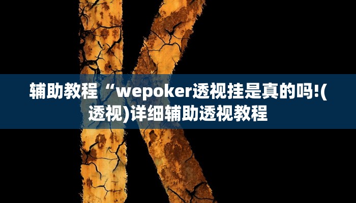 辅助教程“wepoker透视挂是真的吗!(透视)详细辅助透视教程