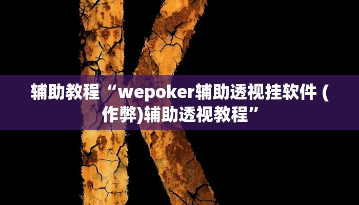 辅助教程“wepoker辅助透视挂软件 (作弊)辅助透视教程”