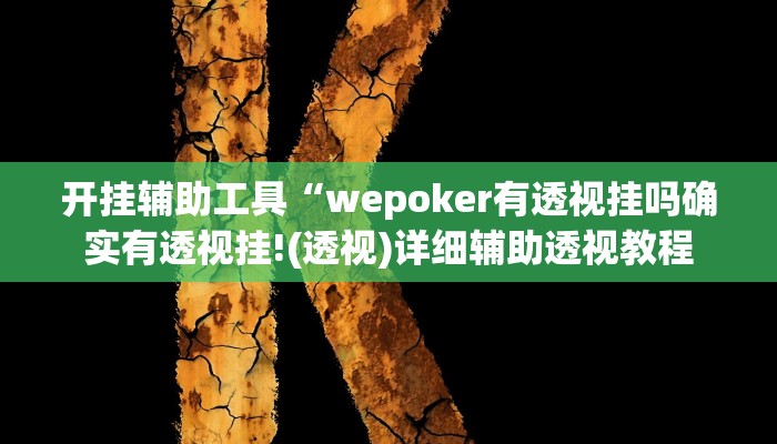 开挂辅助工具“wepoker有透视挂吗确实有透视挂!(透视)详细辅助透视教程