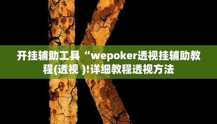 开挂辅助工具“wepoker透视挂辅助教程(透视 )!详细教程透视方法