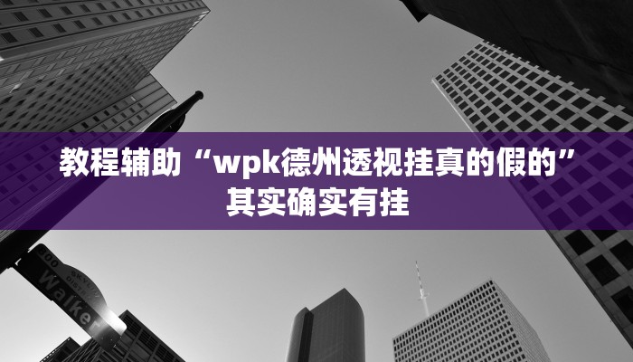 教程辅助“wpk德州透视挂真的假的”其实确实有挂