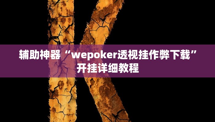 辅助神器“wepoker透视挂作弊下载”开挂详细教程
