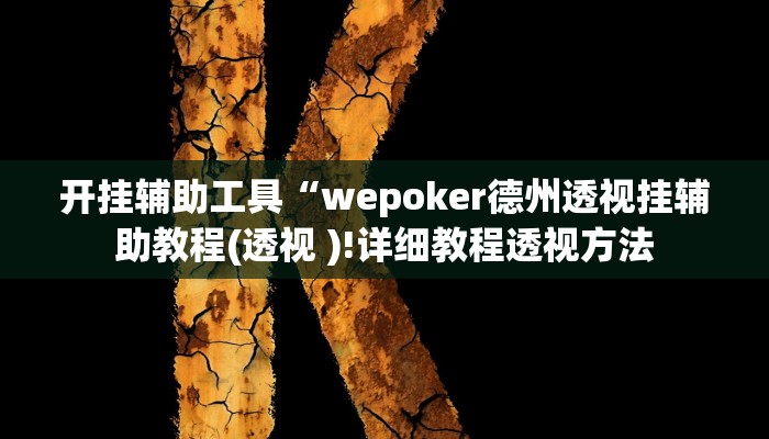 开挂辅助工具“wepoker德州透视挂辅助教程(透视 )!详细教程透视方法