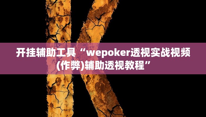 开挂辅助工具“wepoker透视实战视频(作弊)辅助透视教程”