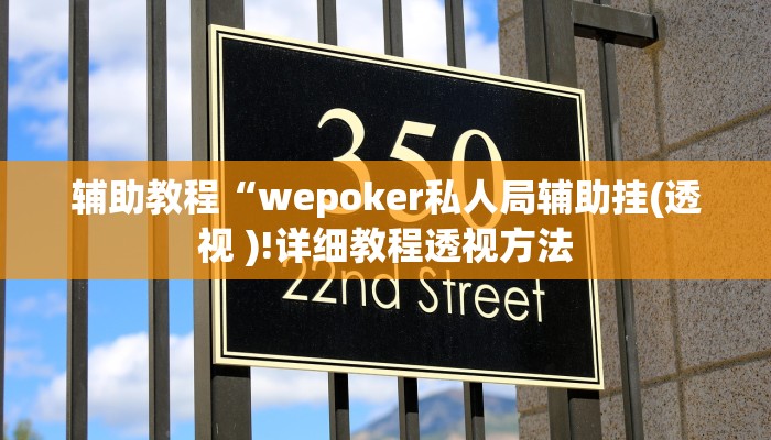 辅助教程“wepoker私人局辅助挂(透视 )!详细教程透视方法