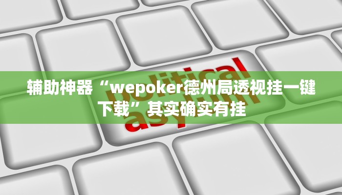 辅助神器“wepoker德州局透视挂一键下载”其实确实有挂