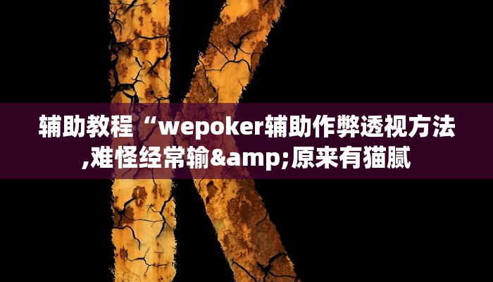 辅助教程“wepoker辅助作弊透视方法,难怪经常输&原来有猫腻