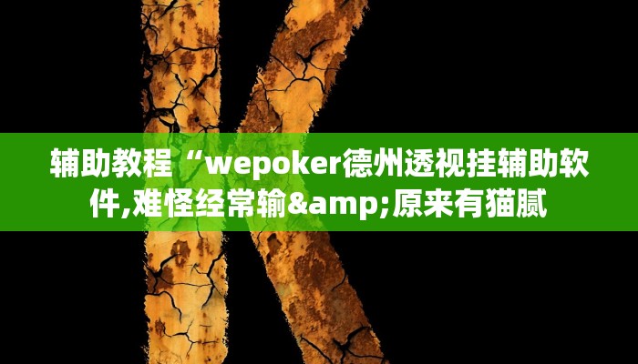 辅助教程“wepoker德州透视挂辅助软件,难怪经常输&原来有猫腻