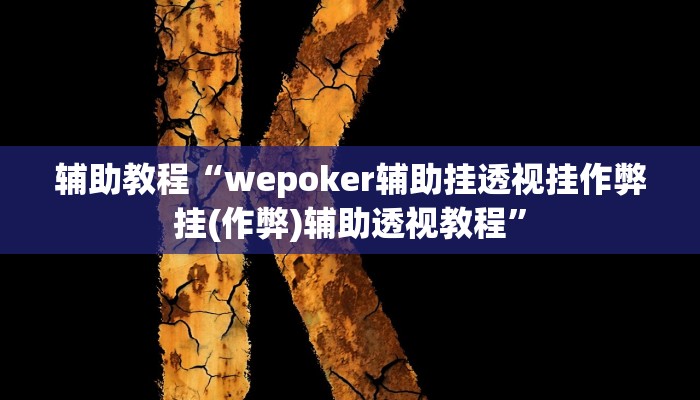 辅助教程“wepoker辅助挂透视挂作弊挂(作弊)辅助透视教程”