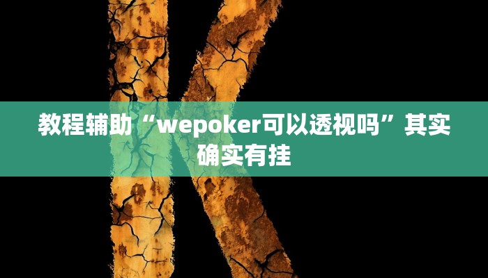 教程辅助“wepoker可以透视吗”其实确实有挂