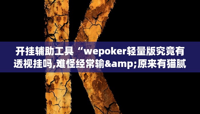 开挂辅助工具“wepoker轻量版究竟有透视挂吗,难怪经常输&原来有猫腻