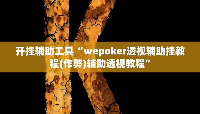 开挂辅助工具“wepoker透视辅助挂教程(作弊)辅助透视教程”