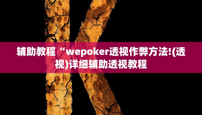辅助教程“wepoker透视作弊方法!(透视)详细辅助透视教程