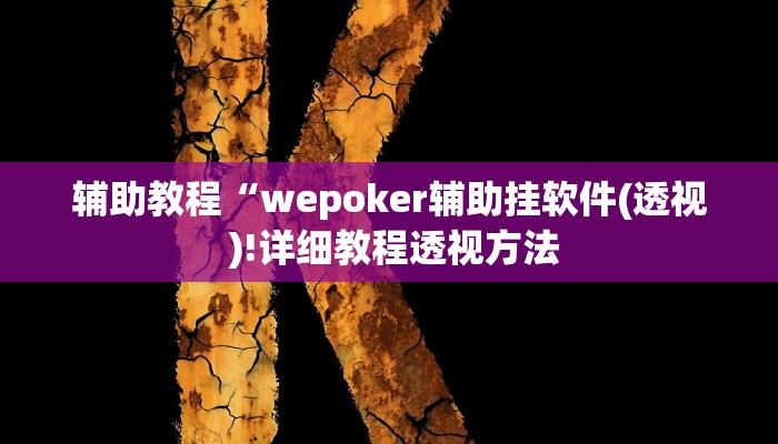 辅助教程“wepoker辅助挂软件(透视 )!详细教程透视方法