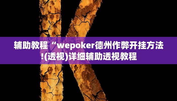 开挂辅助工具“wepoker辅助方法(透视 ),难怪经常输有猫腻 (透视)