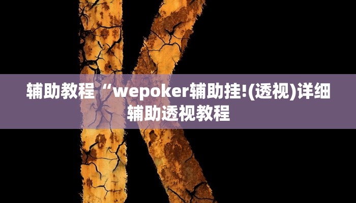 开挂辅助工具“wepoker德州作弊开挂方法(作弊)辅助透视教程”