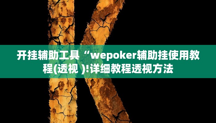 开挂辅助工具“wepoker辅助挂使用教程(透视 )!详细教程透视方法