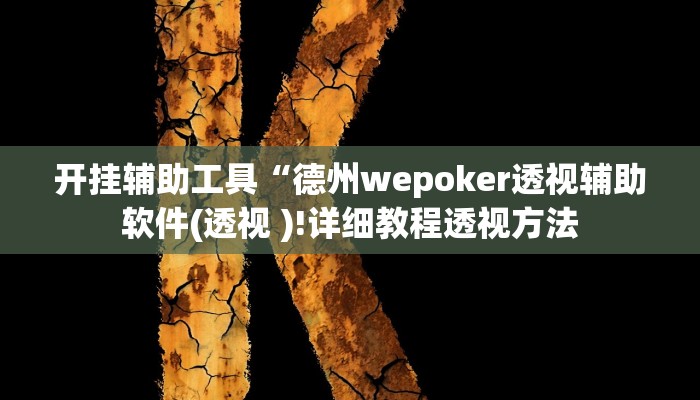 开挂辅助工具“德州wepoker透视辅助软件(透视 )!详细教程透视方法