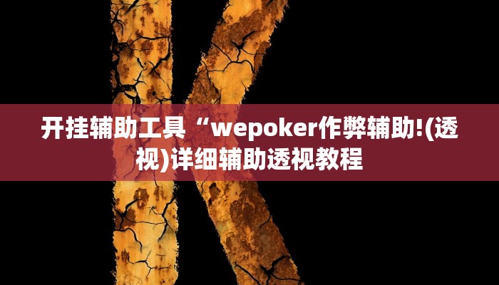 开挂辅助工具“wepoker作弊辅助!(透视)详细辅助透视教程