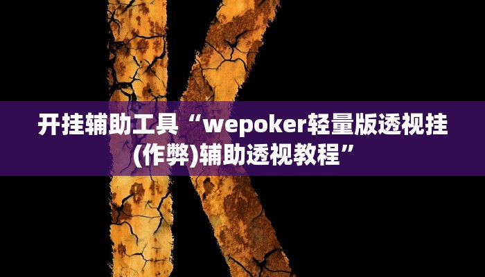开挂辅助工具“wepoker轻量版透视挂(作弊)辅助透视教程”