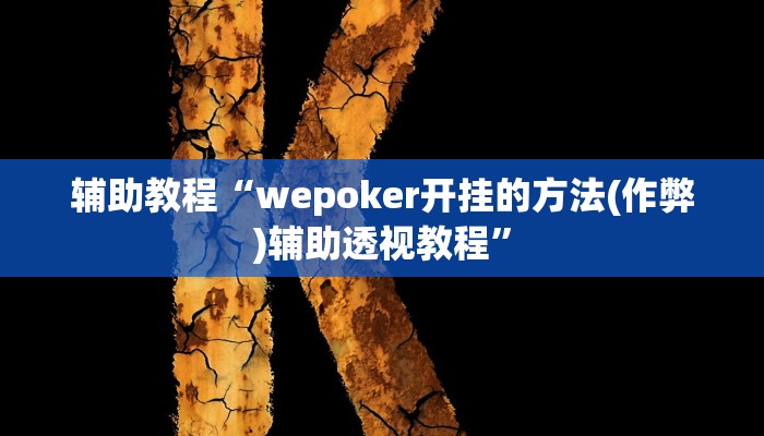 辅助教程“wepoker开挂的方法(作弊)辅助透视教程”