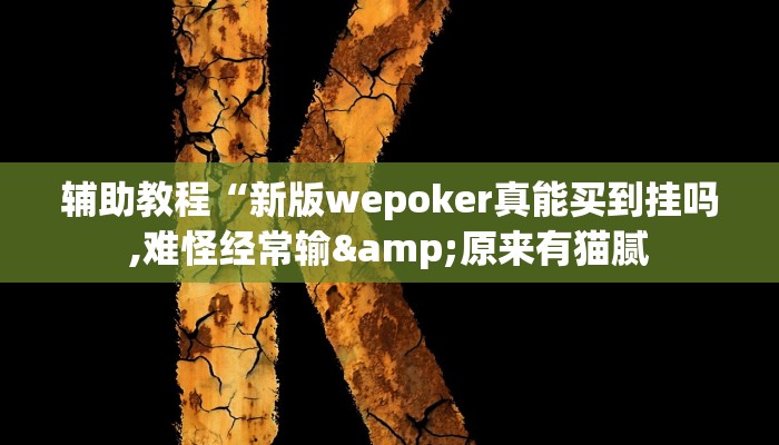 辅助教程“新版wepoker真能买到挂吗,难怪经常输&原来有猫腻