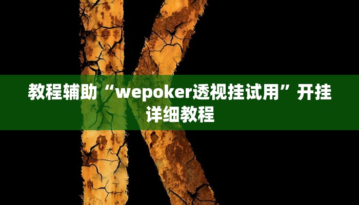 教程辅助“wepoker透视挂试用”开挂详细教程