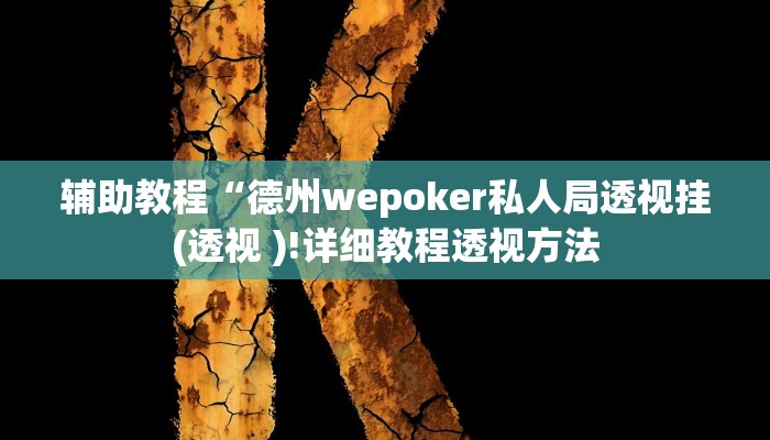 辅助教程“德州wepoker私人局透视挂(透视 )!详细教程透视方法