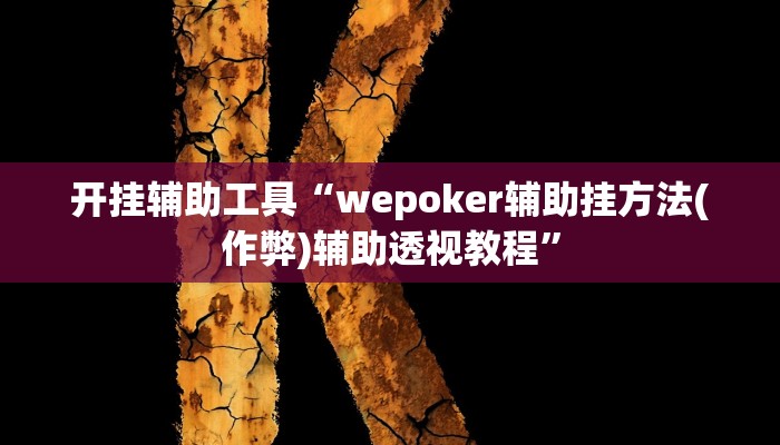 开挂辅助工具“wepoker辅助挂方法(作弊)辅助透视教程”