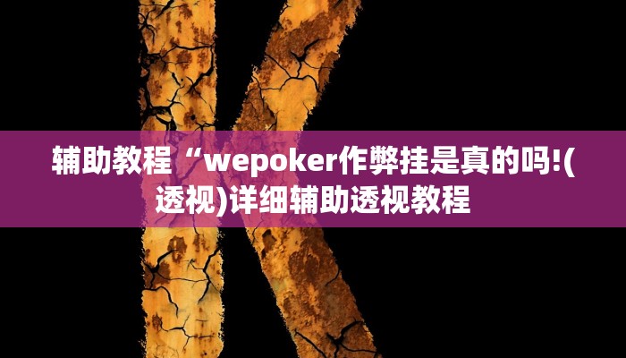 辅助教程“wepoker开挂作弊教程(透视 ),难怪经常输有猫腻 (透视)